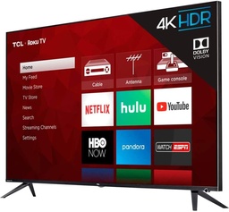[65R635RB] TELEVISOR INTELIGENTE 65" LED / RESOLUCION 4K HDR / ROKU TV / RELACION DE ASPECTO 16:9 / CONTROL DE VOZ REMOTA / AUDIO 2X8W / CON WIFI / 4 HDMI, 1 USB, 1 OPTICO, 1 ETHERNET RJ45, 1 3.5 MM AUDIO OUT / MONTAJE DE PARED M6 VESA 300X300 / MARCA TCL / MODELO 65R635