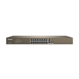 [TEF1218P-16-250W] SWITCH ETHERNET DE 16 PUERTOS POE // 16 PUERTOS POE 100 MBPS, 2 PUERTOS POE 1000MBPS Y PUERTO DE FIBRA óPTICA SFP DE 1000 MBPS // DISTANCIA DE TRANSMISIóN DE HASTA 250 M // GESTIóN WEB INTELIGENTE // CAPACIDAD DE CONMUTACIóN DE 7.2 GBPS // PROPORCIONA HASTA 30 VATIOS POR PUERTO POE // PRESUPUESTO DE ENERGíA POE 230W // 6KV EXCELENTE PROTECCIóN CONTRA RAYOS // ADMITE VLAN // DISEñO METáLICO PARA MONTAJE EN RACK DE 19"// MARCA TENDA // MODELO TEF1218P-16-250W
