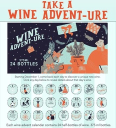 [VINOADVENTURE24UND] VINO ADVENT CALENDAR 24 BOTELLAS 375ML / INCLUYE: STRUT KING -  PORTRAIT OF A WALLFLOWER - STACKS AND STONES – VOLDÉ - SHADOW DANC  - MAGICAL NIGHTS – PASTELLO - EVEN STEVEN – AZZIMATO - TIMOK RIVER - STRUGGLING DEEP ROOTS - ODE COUPLE – GENERATIONS – OCTOPADA – PALLONCINI - BLUE SEIRINA - VENTEUX 22 - LUNA BRILLANTE – PANNONIA - CHAMPS ANCIENS – ACAB - BRILLO SOLAR - WEST CAPE GOLD – BRILLIANT