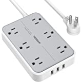 [CPOWERSTRIPTESSAN101] EXTENSION DE PODER PARA MESA CON 3 PUERTOS USB, 6 ENCHUFES, 5 PIES DE LONGITUD, CON SWITCH DE ENCENDIDO, ESPECIAL PARA VIAJES, POTENCIA MAXIMA DE 1250W, MARCA TESSAN, MODELO TS-101