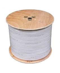 [CCOARG6WHDUAL] BOBINA DE CABLE COAXIAL RG6  DUAL. COLOR BLANCO, 152 METROS