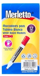 [CMARCADTABROJ12UND] MARCADORES PARA TABLERO / COLOR ROJO / UNIDAD / MARCA MERLETTO