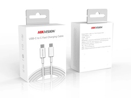 [HS-HUB-CBC2C] CABLE DE CARGA RAPIDA USB-C A USB-C | LONGITUD 1000mm | CORRIENTE MAX 3A | MAX 60W | VELOCIDAD DE TRANSFERENCIA 480 MBPS | COLOR BLANCO | MARCA HIKVISION | MODELO HS-HUB-CBC2C