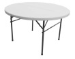 [MESAPLEGABLERDND] MESA PLEGABLE REDONDA | DIMENSIONES 122X74 CM | COLOR BLANCO | MATERIAL HDPE/ACERO 122X74 | MODELO 852-YXYZ122
