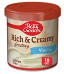 [FROSTINGVAINILLA] CUBIERTA PARA TORTA / SABOR VAINILLA  / LIBRE DE GLUTEN / BETTY CROCKER / 453 G