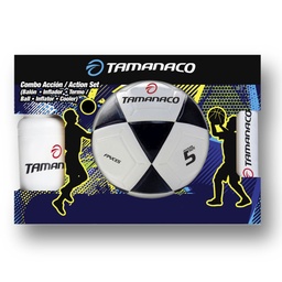 [CAFPVCE5] COMBO ACCION FÚTBOL # 5 INCLUYE BALON NUMERO 5 INFLADOR Y TERMO MARCA TAMANACO