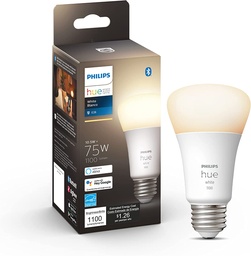 [CFHA19] BOMBILLO INTELIGENTE | LUZ CALIDA | BASE E26 | 1100 LUMENS (75W) | LUZ REGULABLE | BLUETOOTH | COMPATIBLE CON ECOSISTEMA ZIGBEE | PARA INTERIORES Y EXTERIORES | FUNCIONA CON ALEXA & GOOGLE ASSISTANT | MODELO HUE CFH A19 | MARCA PHILIPS