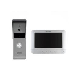 [DS-KIS203T(O-STD)] KIT VIDEO PORTERO | RESISTENTE AL AGUA | ESTACIÓN DE PUERTA (DS-KB2421T-IM): RESOLUCIÓN DE CÁMARA 1080P | INTEGRADO: MICRÓFONO, ALTAVOZ | VISIÓN NOCTURNA HASTA 2 MTS | ALEACIÓN DE ALUMINIO | 1 SALIDA DE RELÉ PARA DESBLOQUEO DE PUERTA | ESTACIÓN INTERIOR (DS-KH2220): LCD TFT A COLOR DE 7 PULGADAS | PANTALLA 800X480 | INTEGRADO: MICRÓFONO, ALTAVOZ | DESBLOQUEO REMOTO | ADMITE 3 ESTACIONES INTERIORES | INTERFAZ DE 4 HILOS | MARCA HIKVISION