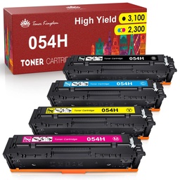 [TKCRG-054] CARTUCHO DE TÓNER | CANON 054H CRG 054 | COMPATIBLE CON IMPRESORAS CANON MF644CDW; MF642CDW; MF641CDW; MF640C; LBP622CDW; LBP620 | JUEGO COMPLETO: NEGRO, AMARILLO, CYAN Y MAGENTA | MODELO CT0054XS13