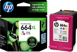 [F6V30AL] CARTUCHO DE TINTA 664 XL TRICOLOR | RENDIMIENTO: 330 PAGINAS | COMPATIBLE HP DESKJET 4535, 4675, 3835, 1115, 2135, 3635, 2675, 3775, 3785, 3787, 3789 IMPRESORAS | MARCA HP | MODELO  F6V30AL