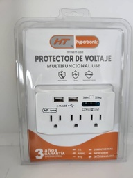 [HT-V071-USB] PROTECTOR DE VOLTAJE MULTIFUNCIONAL USB // 3 PUERTOS DE CORRIENTE // 2 PUERTOS USB, MODELO HT-V071-USB. MARCA HYPERTRONIK