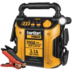 [EVERSTART-J309ES] JUMPER ARRANCADOR DE VEHÍCULOS DE HASTA 4 Y 6 CILINDROS 700 AMP // 3 PUERTOS USB DE 3.1 A // // BATERÍA 12 VDC //LUZ GIRATORIA DE 270 GRADOS // MARCA EVERSTART
