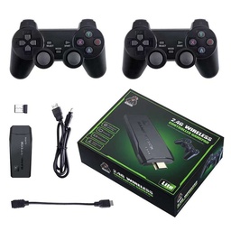 [G8A] GAME STICK LITE | RESOLUCIÓN 1080P CON ESCALADO PARA 4K | ENTRADA HDMI | MEMORIA DE 64GB | 4GB DE RAM | INCLUYE MÁS DE 10.000 JUEGOS | JUEGOS DE PS1, GBA, ATARI, ENTRE MUCHOS OTROS | INCLUYE 2 CONTROLES INALAMBRICOS | MODELO G8A