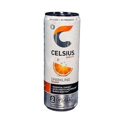 [BCELS12OZNARANJA] BEBIDA ENERGÉTICA  // 12 ONZAS //  SABOR NARANJA ESPUMOSA // MARCA CELSIUS