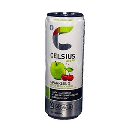 [BCELS12OZMANZANACEREZA] BEBIDA ENERGÉTICA // 12 ONZAS //  SABOR MANZANA Y CEREZA ESPUMOSA // MARCA CELSIUS