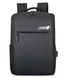 [L-HS-1320-NEGRO] BOLSO PARA LAPTOP | MEDIDAS 28X12X41 CM | 2 BOLSILLOS | MATERIAL OXFORD | COLOR NEGRO | ENTRADA USB EXTERIOR PARA CARGA | MARCA LOGAN