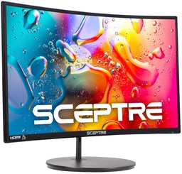 [CMONITOR24CURVSCEP] MONITOR LED CURVADO DE 24 PULGADAS // FULL HD 1080P // 75HZ, HDMI, VGA // ALTAVOCES INTEGRADOS // METAL SIN BORDES // MARCA SCEPTRE // MODELO C248W-1920RN