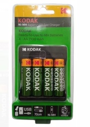 [CBR-KODAK] CARGADOR PARA BATERIA RECARGABLE  (4) SLOTS AA-AAA | INCLUYE  (4) BATERIAS AA | MARAC KODAK