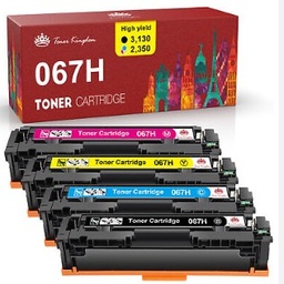 [TKCRG-067] CARTUCHO DE TÓNER, CANON 067H CRG 067, COMPATIBLE CON IMPRESORAS CANON LBP633Cdw, LBP632Cdw, MF653Cdw, MF654Cdw, MF656Cdw, JUEGO COMPLETO: NEGRO, AMARILLO, CYAN Y MAGENTA.