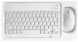 [COMBTECMOUE159BLN] COMBO TECLADO Y MOUSE, COMPATIBLE CON BLUETOOTH BLANCO RECARGABLE