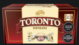 [TORONBLAN36X324] TORONTO NEVADO AVELLANA CON DOBLE COBERTURA DE CHOCOLATES CON LECHE Y BLANCO DISPLAY 36X324G