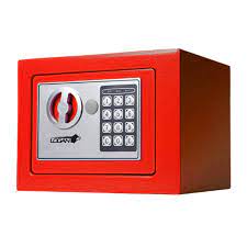 [CLDBS1N-CSR] CAJA FUERTE DIGITAL COLOR ROJO / IGNÍFUGO / ANTIVANDÁLICO / TAMAÑO 23CM*17CM*17CM / BATERÍA: 4X1.5V TIPO AA MARCA LOGAN