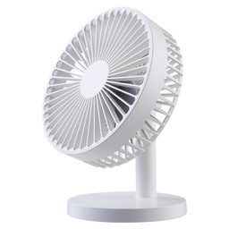 [FOMF05WHT] VENTILADOR RECARGABLE DE 5.5 PULGADAS// 3 VELOCIDADES//INCLUYE CABLE USB// COLOR BLANCO// CABEZAL  ANGULO 90°// MARCA MAINSTAYS