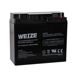 [CFP12180S] BATERÍA RECARGABLE DE PLOMO ÁCIDO SELLADA // CAPACIDAD DE 18 AH 12 V //
MARCA WEIZE, MODELO FP12180 // TERMINAL DE COBRE F3 // MANTENIMIENTO
GRATIS // MARCA WEIZE, MODELO FP12180