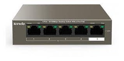 [TEG1105P-4-63W] SWITCH/CONMUTADOR DE ESCRITORIO DE 5 PUERTOS A 10 / 100/ 1000 MBPS CON CONMUTADOR POE DE 4 PUERTOS, CUMPLE CON IEEE 802.3AF, EN ESTÁNDAR, ADMITE POTENCIA POE DE HASTA 30 W PARA PUERTO POE, CAJA DE ACERO, MARCA TENDA