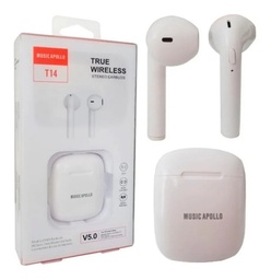 [ADPT14] AURICULARES INALAMBRICOS T14// DISTANCIA 15 METROS// BATERIA 30 mAh// TIEMPO DE CARGA 3 HORAS//MUSIC APOLLO