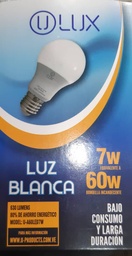 [UA60LED7W] BOMBILLO LED 7W, BASE E-27, 60W TRADICIONALES 630 LM
