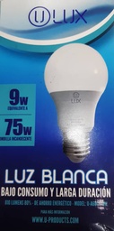 [UA60LED9W] BOMBILLO LED 9W, BASE E-27, 75W TRADICIONALES 810 LM